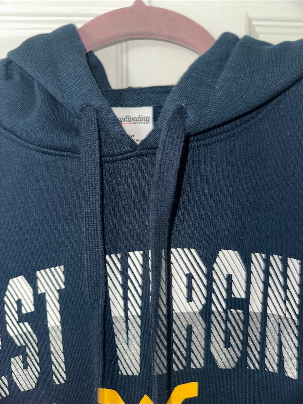 West Virginia Navy Blue Hoodie with Gold Logo - Picture 3 of 8